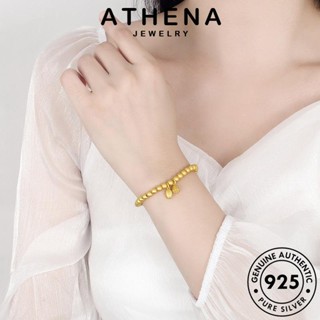 ATHENA JEWELRY เงิน เกาหลี แท้ 925 เครื่องประดับ ผู้หญิง กำไลข้อมือ เครื่องประดับ ต้นฉบับ ผู้หญิง Silver กำไล แฟชั่น ทอง บัวเม็ดกลมวินเทจ B221