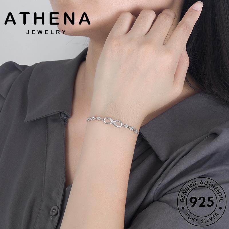 ATHENA JEWELRY แท้ เครื่องประดับ Silver ผู้หญิง กำไล แฟชั่น เงิน 925 วินเทจ มอยส์ซาไนท์ไดมอนด์ กำไลข้อมือ ผู้หญิง ต้นฉบับ เครื่องประดับ เกาหลี M056