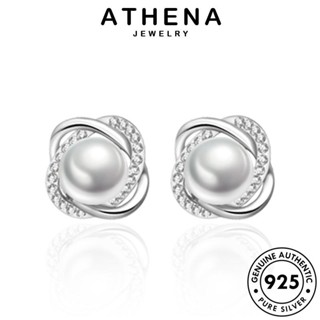 ATHENA JEWELRY เงิน เกาหลี ห่วง ไข่มุก เครื่องประดับ เครื่องประดับ Silver ต่างหู แฟชั่น 925 หนีบ ต้นฉบับ ผู้หญิง ตุ้มหู แท้ อารมณ์ E13