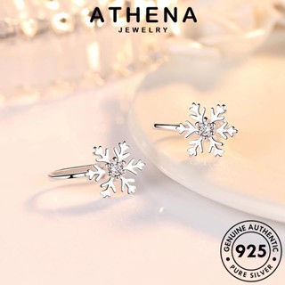 ATHENA JEWELRY หนีบ เครื่องประดับ ต่างหู ห่วง ต้นฉบับ ตุ้มหู เกาหลี แฟชั่น ผู้หญิง 925 เงิน เกล็ดหิมะหวาน แท้ เครื่องประดับ Silver E21