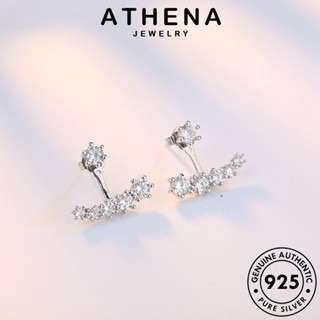 ATHENA JEWELRY เงิน ตุ้มหู แท้ แฟชั่น ผู้หญิง Silver เครื่องประดับ เครื่องประดับ มอยส์ซาไนท์ไดมอนด์ 925 หนีบ ต้นฉบับ ห่วง ต่างหู กรงเล็บหกอันที่เรียบง่าย เกาหลี E26