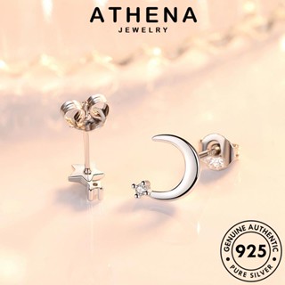ATHENA JEWELRY แฟชั่น เครื่องประดับ 925 หนีบ ต้นฉบับ ตุ้มหู ผู้หญิง เกาหลี Silver อารมณ์ แท้ ห่วง ดาวเดือน เงิน ต่างหู เครื่องประดับ E46