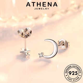 ATHENA JEWELRY แฟชั่น เครื่องประดับ 925 หนีบ ต้นฉบับ ตุ้มหู ผู้หญิง เกาหลี Silver อารมณ์ แท้ ห่วง ดาวเดือน เงิน ต่างหู เครื่องประดับ E46