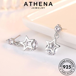 ATHENA JEWELRY มอยส์ซาไนท์ไดมอนด์ ต่างหู แท้ Silver ตุ้มหู ต้นฉบับ ผู้หญิง เกาหลี แฟชั่น 925 เครื่องประดับ เงิน เครื่องประดับ ห่วง ดาวห้าแฉกแฟชั่น หนีบ E66