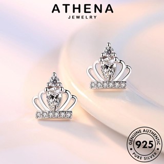 ATHENA JEWELRY มอยส์ซาไนท์ไดมอนด์ เครื่องประดับ เครื่องประดับ เงิน แท้ ต้นฉบับ แฟชั่น ต่างหู ตุ้มหู 925 ผู้หญิง มงกุฎอารมณ์ เกาหลี Silver หนีบ ห่วง E79