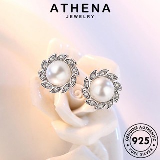 ATHENA JEWELRY Silver ต่างหู แฟชั่น แท้ ใบไม้ที่สร้างสรรค์ เกาหลี เครื่องประดับ เงิน ไข่มุก ห่วง 925 หนีบ ผู้หญิง เครื่องประดับ ต้นฉบับ ตุ้มหู E104