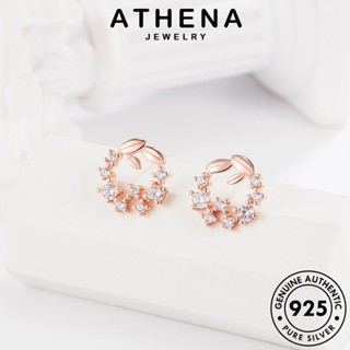 ATHENA JEWELRY ต้นฉบับ ไดมอนด์ ต่างหู ห่วง ผู้หญิง แท้ แฟชั่น 925 เกาหลี โกลด์ ดอกไม้แฟชั่น เงิน เครื่องประดับ มอยส์ซาไนท์ หนีบ Silver เครื่องประดับ ตุ้มหู E117