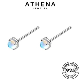 ATHENA JEWELRY หนีบ รอบแฟชั่น ผู้หญิง 925 เครื่องประดับ ห่วง แท้ ต้นฉบับ เครื่องประดับ เงิน ต่างหู เกาหลี แฟชั่น Silver มูนสโตน ตุ้มหู E144