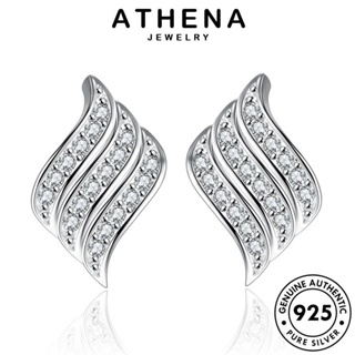 ATHENA JEWELRY ตุ้มหู 925 แฟชั่น Silver ต้นฉบับ ต่างหู แท้ เงิน เครื่องประดับ มอยส์ซาไนท์ไดมอนด์ เกาหลี หนีบ ผู้หญิง ปีกบุคลิกภาพ ห่วง เครื่องประดับ E153