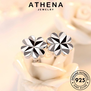 ATHENA JEWELRY ต่างหู แฟชั่น เครื่องประดับ 925 เงิน หนีบ ลัคกี้โคลเวอร์ ห่วง เกาหลี ผู้หญิง แท้ ตุ้มหู ต้นฉบับ เครื่องประดับ Silver E83