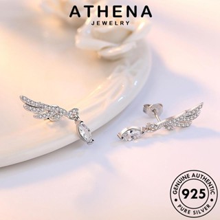 ATHENA JEWELRY เครื่องประดับ ผู้หญิง แท้ มอยส์ซาไนท์ไดมอนด์ แฟชั่น เกาหลี ตุ้มหู ต้นฉบับ เงิน เครื่องประดับ ห่วง 925 หนีบ ต่างหู ปีกอารมณ์ Silver E92