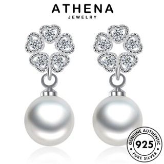 ATHENA JEWELRY ต่างหู เกาหลี 925 ดอกไม้พู่ง่ายๆ ตุ้มหู หนีบ แฟชั่น ผู้หญิง เครื่องประดับ เครื่องประดับ แท้ ห่วง Silver ต้นฉบับ เงิน ไข่มุก E174