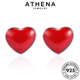 ATHENA JEWELRY รูปหัวใจแฟชั่น ผู้หญิง ต่างหู ต้นฉบับ หนีบ 925 Silver เครื่องประดับ แท้ ตุ้มหู เกาหลี เงิน ห่วง แฟชั่น เครื่องประดับ E185