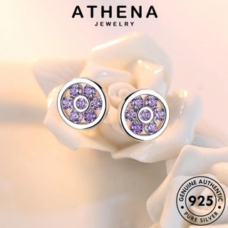 ATHENA JEWELRY ห่วง ต่างหู มอยส์ซาไนท์ไดมอนด์ เงิน แท้ Silver หนีบ 925 ผู้หญิง เครื่องประดับ ตุ้มหู เครื่องประดับ แฟชั่น รอบแฟชั่น เกาหลี ต้นฉบับ E186