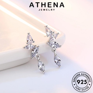 ATHENA JEWELRY แท้ รูปร่างหยดอารมณ์ ผู้หญิง หนีบ ห่วง แฟชั่น มอยส์ซาไนท์ไดมอนด์ Silver เงิน 925 เครื่องประดับ ตุ้มหู เครื่องประดับ ต่างหู เกาหลี ต้นฉบับ E187