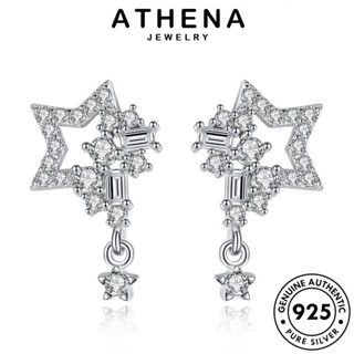 ATHENA JEWELRY ดาวอารมณ์ ตุ้มหู ห่วง เกาหลี มอยส์ซาไนท์ไดมอนด์ เงิน Silver เครื่องประดับ ต่างหู 925 แท้ ต้นฉบับ แฟชั่น ผู้หญิง หนีบ เครื่องประดับ E190