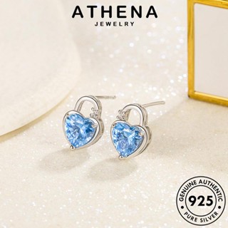 ATHENA JEWELRY ห่วง ต้นฉบับ ไพลิน 925 เกาหลี ความรักทางอารมณ์ เครื่องประดับ ตุ้มหู เครื่องประดับ ผู้หญิง ต่างหู แฟชั่น หนีบ เงิน แท้ Silver E210