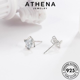 ATHENA JEWELRY สามเหลี่ยมอารมณ์ หนีบ ผู้หญิง ตุ้มหู เครื่องประดับ ต้นฉบับ เกาหลี Silver แท้ เครื่องประดับ เงิน 925 แฟชั่น ไข่มุกทอง ห่วง ต่างหู E214