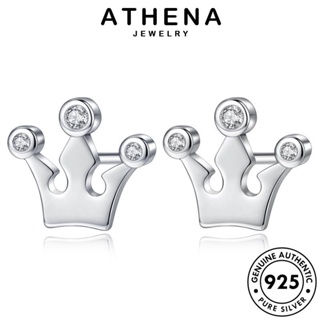 ATHENA JEWELRY เครื่องประดับ แฟชั่น แท้ ผู้หญิง Silver 925 เครื่องประดับ ต่างหู มงกุฎอารมณ์ มอยส์ซาไนท์ไดมอนด์ เกาหลี หนีบ ตุ้มหู ต้นฉบับ เงิน ห่วง E216