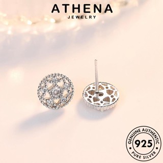 ATHENA JEWELRY เครื่องประดับ หนีบ เกาหลี ต่างหู วงกลมสร้างสรรค์ 925 แฟชั่น เงิน ห่วง Silver มอยส์ซาไนท์ไดมอนด์ ผู้หญิง แท้ ต้นฉบับ ตุ้มหู เครื่องประดับ E218