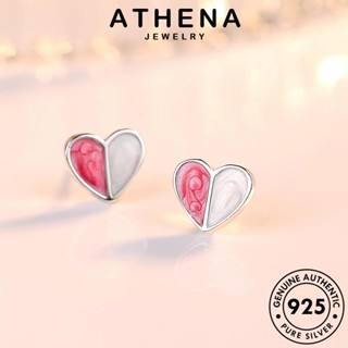 ATHENA JEWELRY ห่วง เครื่องประดับ 925 หนีบ รูปหัวใจอารมณ์ ต่างหู เครื่องประดับ ผู้หญิง เงิน ตุ้มหู แฟชั่น Silver แท้ เกาหลี ต้นฉบับ E221