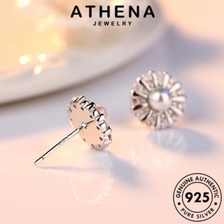 ATHENA JEWELRY ต้นฉบับ เกาหลี ดอกทานตะวันส่วนบุคคล Silver ต่างหู 925 ผู้หญิง ห่วง ตุ้มหู แท้ ไข่มุก หนีบ เครื่องประดับ เครื่องประดับ เงิน แฟชั่น E229