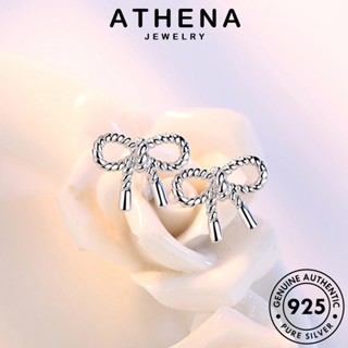 ATHENA JEWELRY ผู้หญิง ธนูอารมณ์ แฟชั่น เครื่องประดับ ต่างหู ตุ้มหู แท้ เครื่องประดับ หนีบ 925 ต้นฉบับ ห่วง เกาหลี Silver เงิน E259