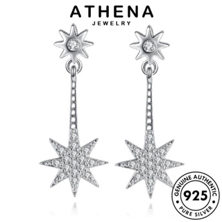 ATHENA JEWELRY ต้นฉบับ หนีบ เกาหลี ดาวอารมณ์ แท้ Silver ต่างหู ห่วง มอยส์ซาไนท์ไดมอนด์ แฟชั่น 925 ตุ้มหู เงิน เครื่องประดับ ผู้หญิง เครื่องประดับ E294