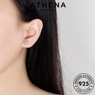 ATHENA JEWELRY เครื่องประดับ เงิน แท้ ต่างหู มูนสโตน ห่วง เครื่องประดับ ตุ้มหู แฟชั่น 925 ผู้หญิง กวางบุคลิกภาพ ต้นฉบับ หนีบ Silver เกาหลี E313