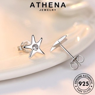 ATHENA JEWELRY แฟชั่น ผู้หญิง ดาวห้าแฉกบุคลิกภาพ ห่วง แท้ เครื่องประดับ ตุ้มหู เครื่องประดับ ต้นฉบับ เงิน หนีบ ต่างหู เกาหลี 925 มอยส์ซาไนท์ไดมอนด์ Silver E330