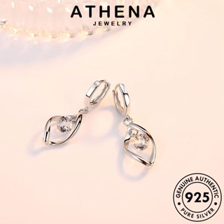 ATHENA JEWELRY แท้ เงิน 925 เครื่องประดับ Silver ต่างหู ผู้หญิง เครื่องประดับ ห่วง มอยส์ซาไนท์ไดมอนด์ รูปทรงหยดน้ำที่เรียบง่าย ต้นฉบับ หนีบ เกาหลี แฟชั่น ตุ้มหู E352