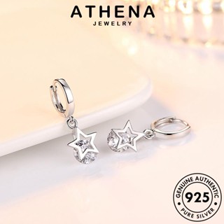 ATHENA JEWELRY 925 เครื่องประดับ ห่วง ตุ้มหู แฟชั่น เงิน ต้นฉบับ ดาวห้าแฉกอารมณ์ แท้ มอยส์ซาไนท์ไดมอนด์ ผู้หญิง เกาหลี หนีบ Silver เครื่องประดับ ต่างหู E354