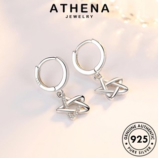 ATHENA JEWELRY มอยส์ซาไนท์ไดมอนด์ เจาะดาวห้าแฉกออก ห่วง 925 ตุ้มหู เงิน Silver เครื่องประดับ ผู้หญิง ต่างหู ต้นฉบับ แฟชั่น หนีบ เครื่องประดับ แท้ เกาหลี E371