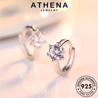 ATHENA JEWELRY ห่วง ตุ้มหู แฟชั่นหกกรงเล็บ Silver ต้นฉบับ ต่างหู เครื่องประดับ 925 เครื่องประดับ แท้ เงิน ผู้หญิง แฟชั่น มอยส์ซาไนท์ไดมอนด์ เกาหลี หนีบ E372