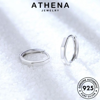 ATHENA JEWELRY 925 ต่างหู แปดเหลี่ยมง่ายๆ เครื่องประดับ เครื่องประดับ ผู้หญิง ตุ้มหู Silver เงิน เกาหลี หนีบ แฟชั่น ห่วง ต้นฉบับ แท้ ทอง E380