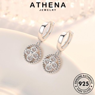 ATHENA JEWELRY มอยส์ซาไนท์ไดมอนด์ 925 ตุ้มหู แท้ เครื่องประดับ เงิน แฟชั่น ต้นฉบับ ผู้หญิง หนีบ เกาหลี ต่างหู ห่วง เครื่องประดับ วงกลมง่ายๆ Silver E423