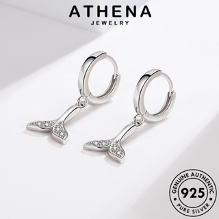 ATHENA JEWELRY 925 ต่างหู แฟชั่น เงิน มอยส์ซาไนท์ไดมอนด์ หางปลาง่ายๆ เครื่องประดับ หนีบ Silver ต้นฉบับ ตุ้มหู เกาหลี ผู้หญิง เครื่องประดับ แท้ ห่วง E426