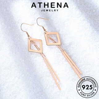 ATHENA JEWELRY ผู้หญิง แท้ ห่วง 925 ต่างหู Silver ทอง เกาหลี ต้นฉบับ เครื่องประดับ เงิน เครื่องประดับ แฟชั่น ตุ้มหู หนีบ รูปทรงเรขาคณิตที่เรียบง่าย E469