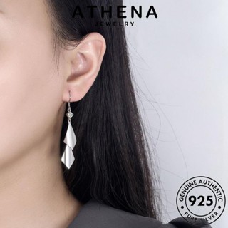 ATHENA JEWELRY ต่างหู เครื่องประดับ ผู้หญิง เรขาคณิตขั้นสูง เครื่องประดับ แฟชั่น ห่วง หนีบ Silver ตุ้มหู 925 แท้ เกาหลี ต้นฉบับ เงิน E472