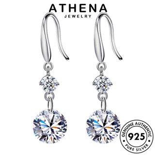 ATHENA JEWELRY ต่างหู เกาหลี ตุ้มหู เงิน เครื่องประดับ เครื่องประดับ ต้นฉบับ หวาน Silver หนีบ ผู้หญิง ห่วง แท้ 925 มอยส์ซาไนท์ไดมอนด์ แฟชั่น E481