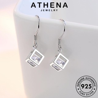 ATHENA JEWELRY เครื่องประดับ 925 ตุ้มหู ห่วง หนีบ ผู้หญิง ต้นฉบับ ต่างหู เงิน Silver เกาหลี เครื่องประดับ มอยส์ซาไนท์ไดมอนด์ แท้ แฟชั่น จัตุรัสแฟชั่น E485