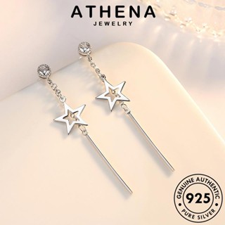 ATHENA JEWELRY เงิน แท้ ผู้หญิง เกาหลี Silver แฟชั่น ห่วง ดาวห้าแฉกบุคลิกภาพ เครื่องประดับ 925 มอยส์ซาไนท์ไดมอนด์ ต้นฉบับ เครื่องประดับ หนีบ ต่างหู ตุ้มหู E513