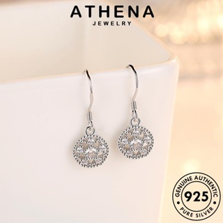 ATHENA JEWELRY ห่วง เงิน ผู้หญิง อารมณ์กลม 925 หนีบ มอยส์ซาไนท์ไดมอนด์ แท้ เกาหลี เครื่องประดับ ต่างหู ตุ้มหู เครื่องประดับ ต้นฉบับ แฟชั่น Silver E552