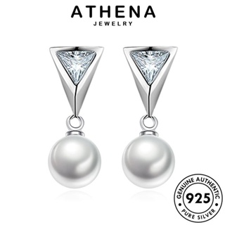 ATHENA JEWELRY ไข่มุก เครื่องประดับ ห่วง 925 แท้ เกาหลี ต้นฉบับ Silver ต่างหู เครื่องประดับ เงิน หนีบ แฟชั่น ผู้หญิง แฟชั่น ตุ้มหู E570