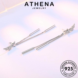 ATHENA JEWELRY เครื่องประดับ ต่างหู แท้ ตุ้มหู ห่วง แฟชั่น เครื่องประดับ หนีบ ต้นฉบับ 925 ปีกนางฟ้าแสนหวาน ผู้หญิง เงิน มอยส์ซาไนท์ไดมอนด์ เกาหลี Silver E516