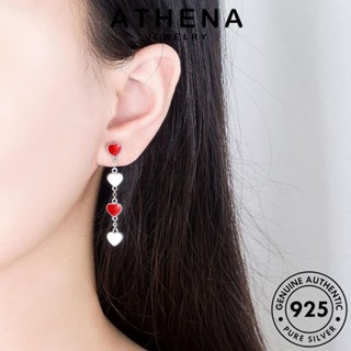 ATHENA JEWELRY แท้ เกาหลี หนีบ 925 ต้นฉบับ ต่างหู ผู้หญิง เครื่องประดับ ห่วง แฟชั่น เครื่องประดับ เงิน หัวใจน่ารัก ตุ้มหู Silver E606