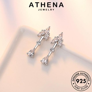 ATHENA JEWELRY ตุ้มหู เงิน แฟชั่น หยดน้ำอารมณ์ เกาหลี เครื่องประดับ มอยส์ซาไนท์ไดมอนด์ ต้นฉบับ เครื่องประดับ หนีบ ห่วง แท้ ต่างหู Silver ผู้หญิง 925 E607