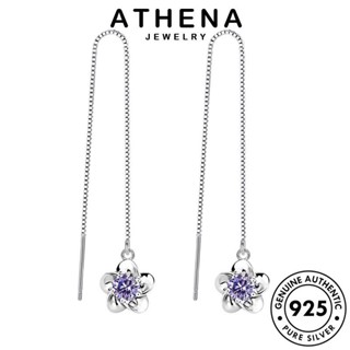 ATHENA JEWELRY 925 แฟชั่น เงิน ห่วง ผู้หญิง Silver เครื่องประดับ ตุ้มหู พลัมแฟชั่น หนีบ แท้ ต้นฉบับ ต่างหู เครื่องประดับ เกาหลี E615