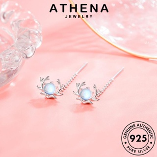 ATHENA JEWELRY หนีบ แฟชั่น เกาหลี ต่างหู เครื่องประดับ ห่วง มูนสโตน เงิน 925 เครื่องประดับ Silver ต้นฉบับ แท้ ตุ้มหู ผู้หญิง กวางสดขนาดเล็ก E624