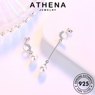 ATHENA JEWELRY เกาหลี Silver ห่วง เครื่องประดับ พู่ยาว แท้ ไข่มุก ต้นฉบับ ต่างหู เครื่องประดับ แฟชั่น 925 หนีบ ตุ้มหู เงิน ผู้หญิง E591